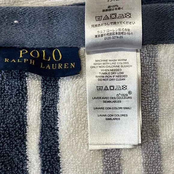 Polo Ralph Lauren 33X60 Red Embroidery Pony Striped Beach Bath Towel Plush - Picture 5 of 5